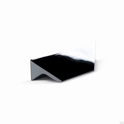 Caorle 32 länglicher Möbelgriff, Aluminium, Silber, Chrom, poliert