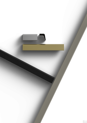 Lido 32 länglicher Möbelgriff, Aluminium, mattschwarz