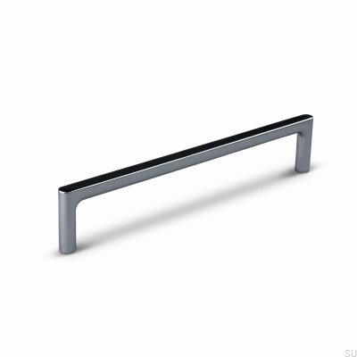 Torino 160 länglicher Möbelgriff, Aluminium, Silber, Chrom, poliert