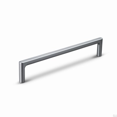 Torino 160 länglicher Möbelgriff, gebürstetes Silberaluminium