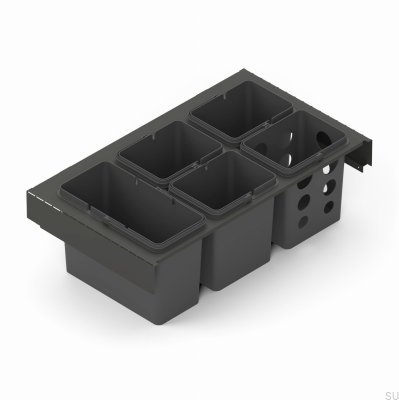 Toledo Abfalltrennbehältersystem 80x45 Dunkelgrau