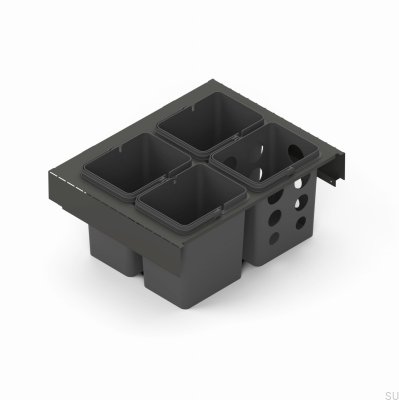 Toledo Abfalltrennbehältersystem 60x45 Dunkelgrau