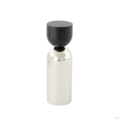Kokeshi Mix 1856 Wandaufhänger, schwarzes Aluminium mit poliertem Stahl