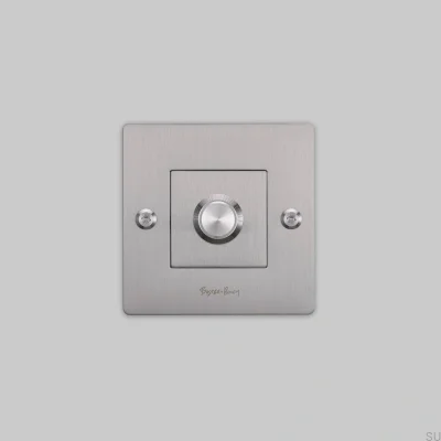 Dimmer mit Schalter und Logo, LED-Linear 1G, 250 W, Stahl, Silber, Europäischer Standard