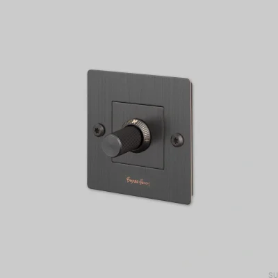 Dimmer mit Schalter und Logo, LED-Linear, 1G, 250 W, Messing, Bronze, Europäischer Standard