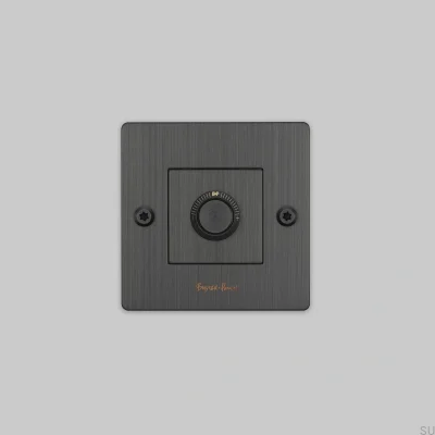 Dimmer mit Schalter und Logo, LED-Linear, 1G, 250 W, Messing, Bronze, Europäischer Standard