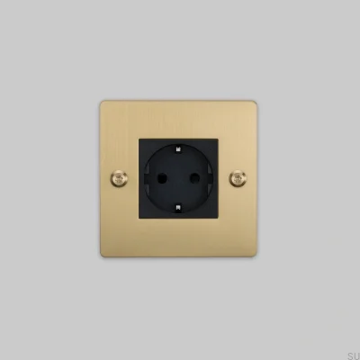 Einzelsteckdose ohne Logo Typ F Linear 1G Messing Europäischer Standard