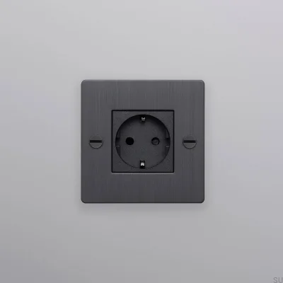 Einzelsteckdose ohne Logo Typ F Kreuz 1G Messing, Bronze, Europäischer Standard