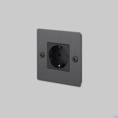 Einzelsteckdose ohne Logo Typ F Linear 1G Messing, gebrannte Bronze, Europäischer Standard