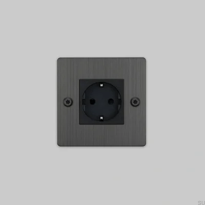 Einzelsteckdose ohne Logo Typ F Linear 1G Messing, gebrannte Bronze, Europäischer Standard