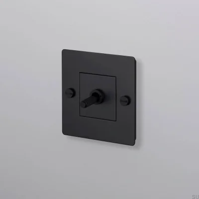 Einzelschalter ohne Logo, Cross 1G, Stahl, Schwarz, Europäischer Standard