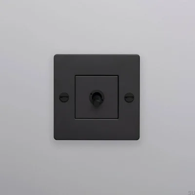 Einzelschalter ohne Logo, Cross 1G, Stahl, Schwarz, Europäischer Standard