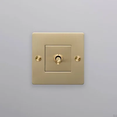 Einzelschalter ohne Logo, Kreuz 1G, Messing, Europäischer Standard