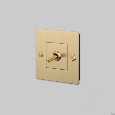 Einzelschalter ohne Logo, linear, 1G, Messing, europäischer Standard