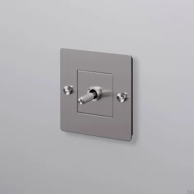 Einzelschalter ohne Logo, Cross 1G, Stahl, Silber, Europäischer Standard