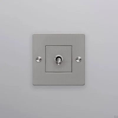 Einzelschalter ohne Logo, Cross 1G, Stahl, Silber, Europäischer Standard