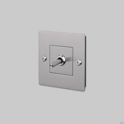 Einzelschalter ohne Logo, linear, 1G, Stahl, silberfarben, europäischer Standard