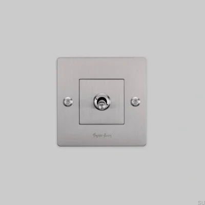 Einzelschalter ohne Logo, linear, 1G, Stahl, silberfarben, europäischer Standard