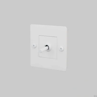Einzelschalter ohne Logo, linear, 1G, Stahl, Weiß, Europäischer Standard