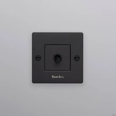 Einzelschalter mit Cross 1G-Logo, Stahl, Schwarz, Europäischer Standard
