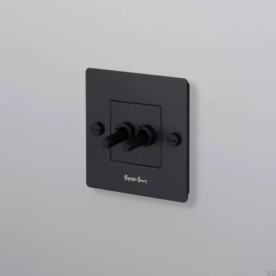 Doppelschalter mit Cross 1G-Logo, Stahl, Schwarz, Europäischer Standard