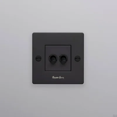 Doppelschalter mit Cross 1G-Logo, Stahl, Schwarz, Europäischer Standard