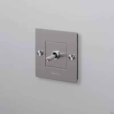 Einzelschalter mit Cross 1G-Logo, Stahl, Silber, Europäischer Standard