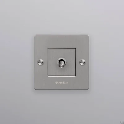 Einzelschalter mit Cross 1G-Logo, Stahl, Silber, Europäischer Standard