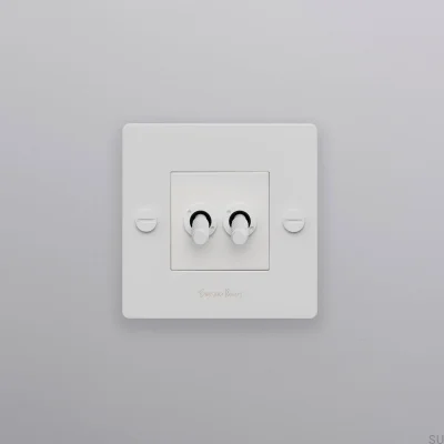 Doppelschalter mit Cross 1G-Logo, Stahl, Weiß, Europäischer Standard