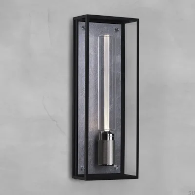 Wandleuchte „Cageed Wet L“ aus Stahl, Silber