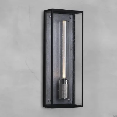 Wandleuchte „Cageed Wet L“ aus Stahl, Silber