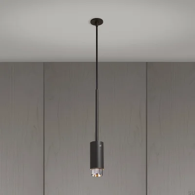 Auspuffkreuz-Pendelleuchte, Stahl, Graphit, Silber