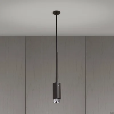 Auspuffkreuz-Pendelleuchte, Stahl, Graphit, Silber