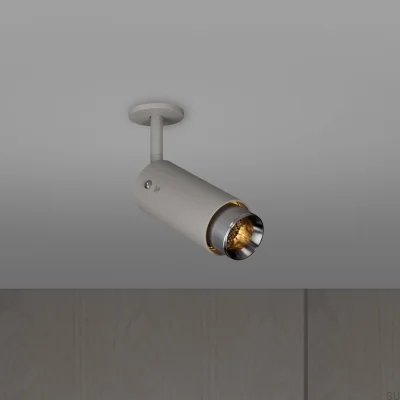 Auspuff-Linear-Verstellscheinwerfer, Stahlgrau mit Silber
