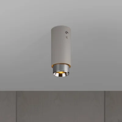 Auspuffanlage Linear Stahlgrau mit silbernem Deckenstrahler