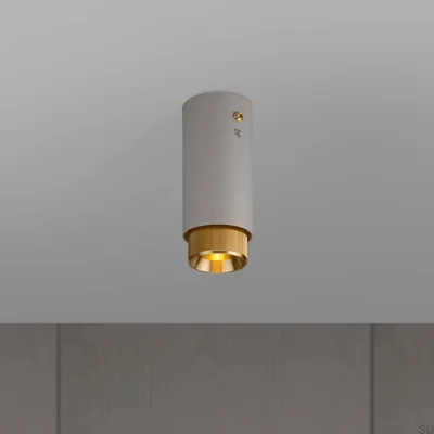 Auspuff-Linear-Stahlgrau mit Messing-Spot-Deckenleuchte