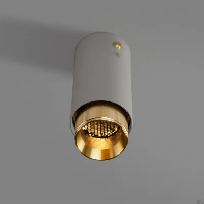 Auspuff-Linear-Stahlgrau mit Messing-Spot-Deckenleuchte