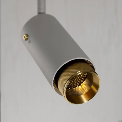 Auspuffanlage Linear Stahlgrau mit Messing-Schienenstrahler