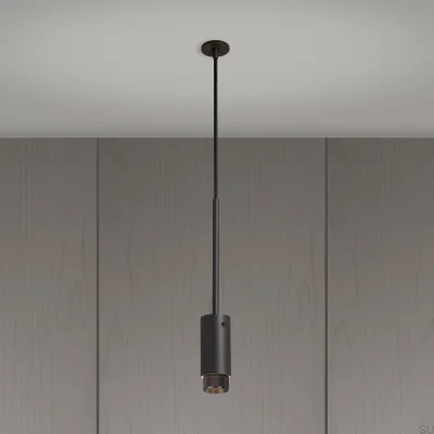 Auspuffkreuz-Pendelleuchte, Graphitstahl mit gebrannter Bronze