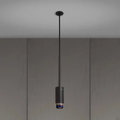 Auspuffanlage aus linearem Stahlgraphit mit Pendelleuchte aus gebranntem Stahl
