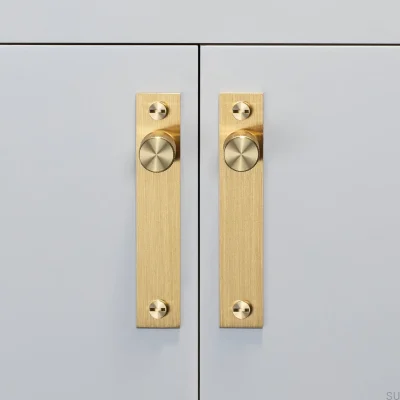 Möbelknopf mit Kreuzplatte 20 Messingscheibe (2er-Set)