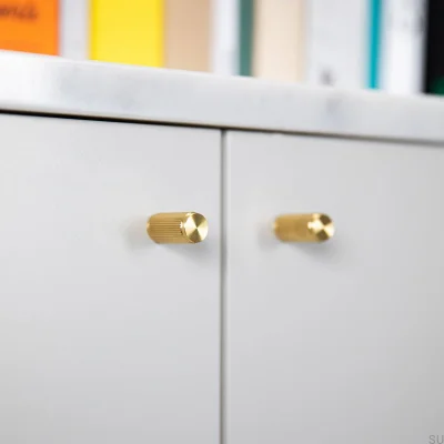 Linearer 12 Messing-Möbelknopf (2er-Set)