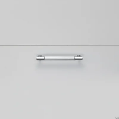 Linearer, länglicher Möbelgriff aus 125er Stahl, silberfarben