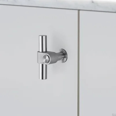 T-Bar Möbelgriff aus Gussstahl 85, silberfarben