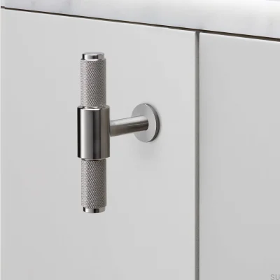 T-Bar Cross 95 Stahl Silber Möbelgriff