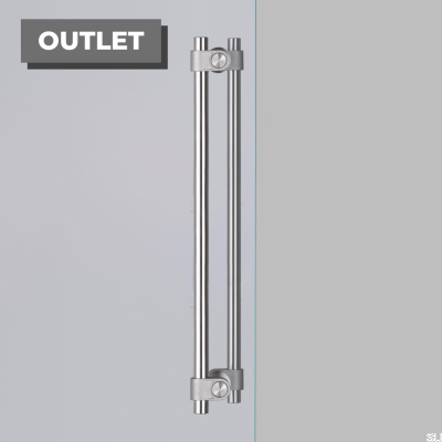 Doppelseitiger Möbelgriff aus Gussstahl 350, silberfarben