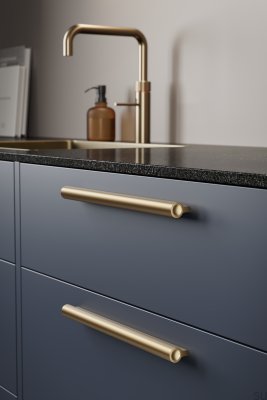 Lucente 224 länglicher Möbelgriff, Aluminium, mattgold