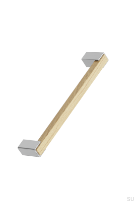 Langer Möbelgriff Segment 160 Eichenholz mit Silber