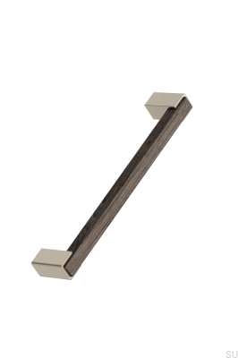 Langer Möbelgriff Segment 160 Eichenholz mit gebürstetem Gold