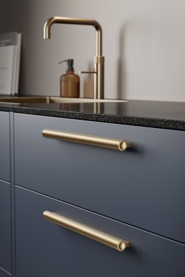 Lucente 1088 länglicher Möbelgriff, Aluminium, mattgold